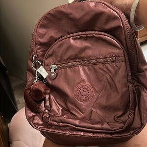 Kipling Women's Backpack - Metallic maroon